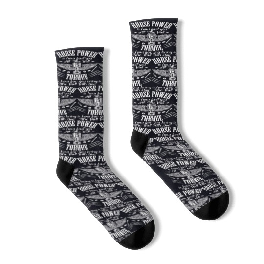Horsepower Torque Car Mechanic Car Lover Retro Socks