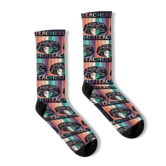 Teacher Black History Month Melanin Socks