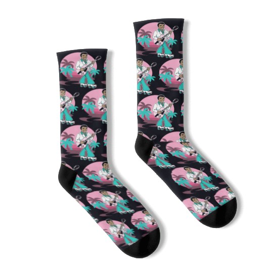 Breezin' on Wheels Retro Cartoon - Malibu Style Socks