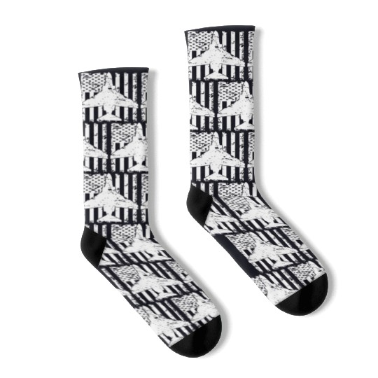 F 4 Phantom II Fighter Jet Patriotic Socks