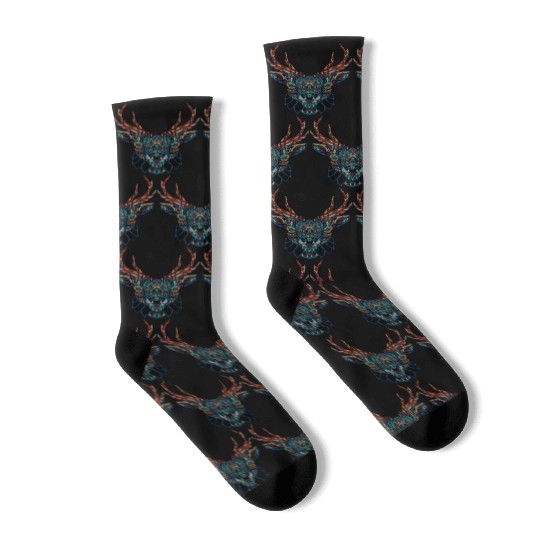 Mandala Deer Socks