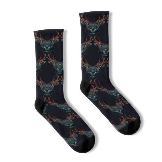 Mandala Deer Socks