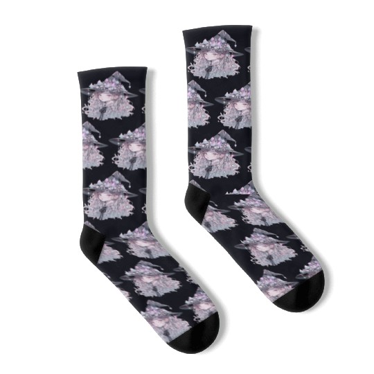 Pastel Goth Crystal Witch Socks