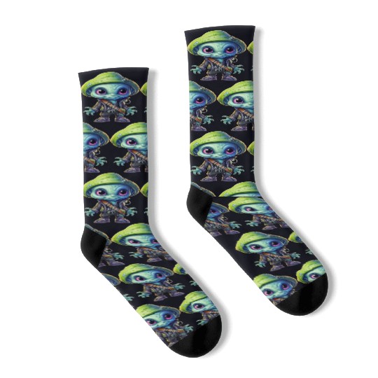 Alien Extraterrestrial Pirate Socks