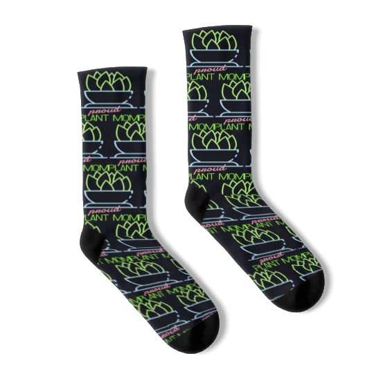 Proud Plant Mom Neon Style Socks