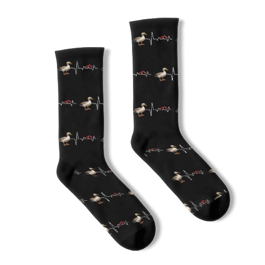 Duck Hunting Love Heartbeat Duck Hunter Socks