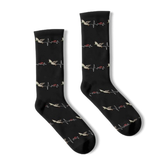 Duck Hunting Love Heartbeat Duck Hunter Socks