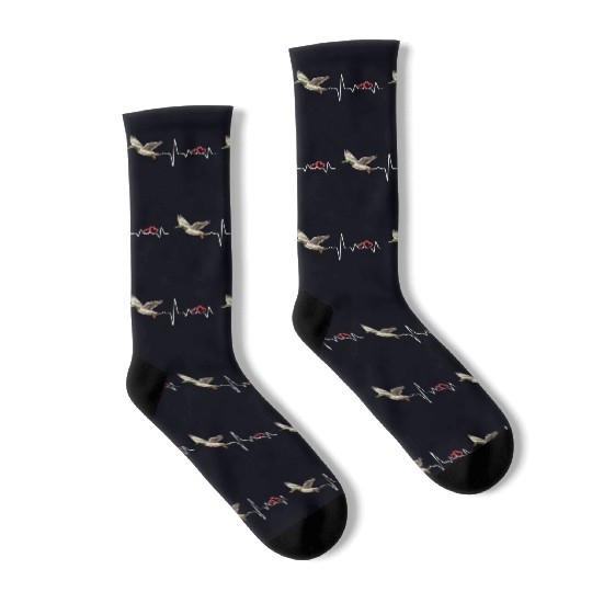 Duck Hunting Love Heartbeat Duck Hunter Socks