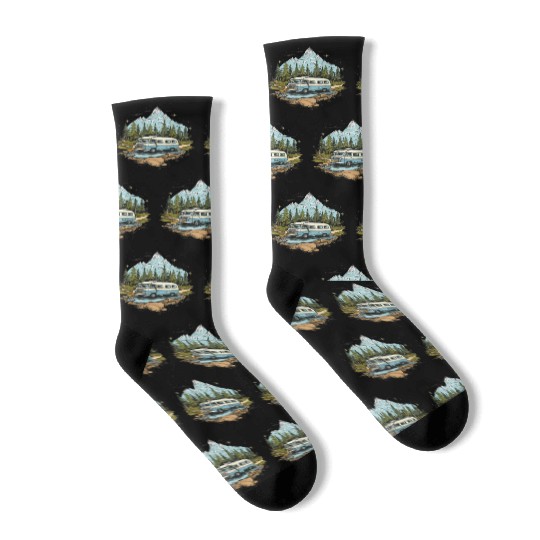 camping, nature, independent, gift Socks