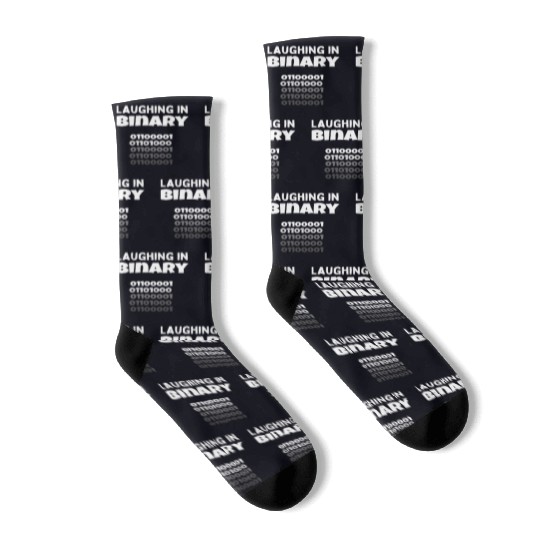 Laughing in Binary - Programmer and nerd design Socks
