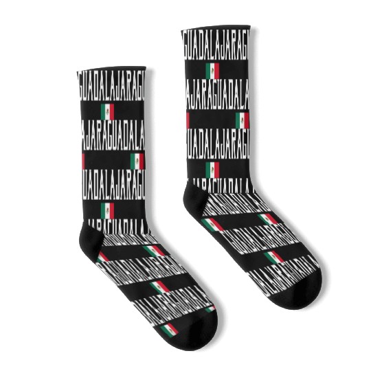 Guadalajara Meco Flag White Text Socks