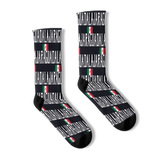 Guadalajara Meco Flag White Text Socks