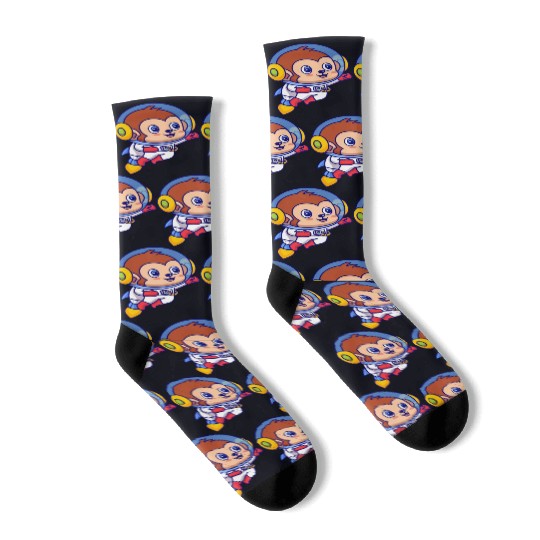 Flying Monkey Astronaut Socks