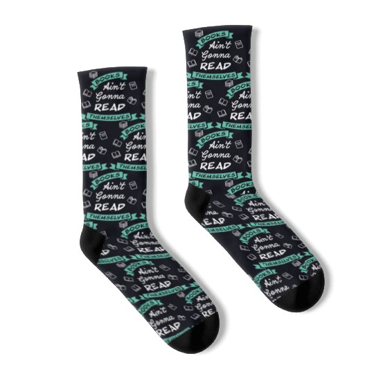 Funny Reading Teacher Bookworm Bookstore Book Socks