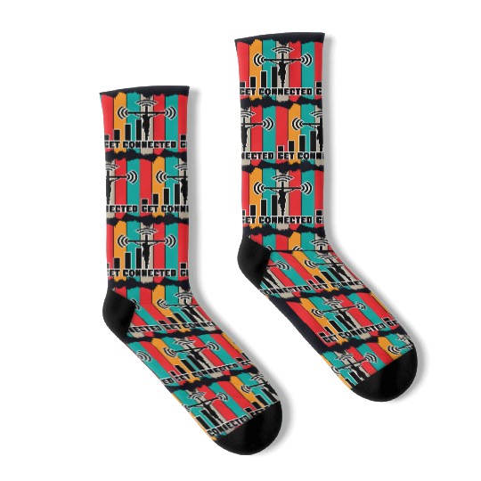 Get Connected Love Jesus Christian Christmas Socks