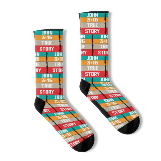 John 3:16 Lve Jesus Christian Christmas Socks
