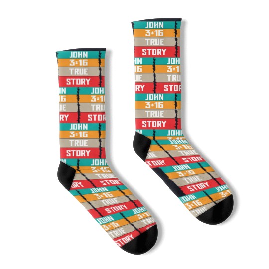 John 3:16 Lve Jesus Christian Christmas Socks