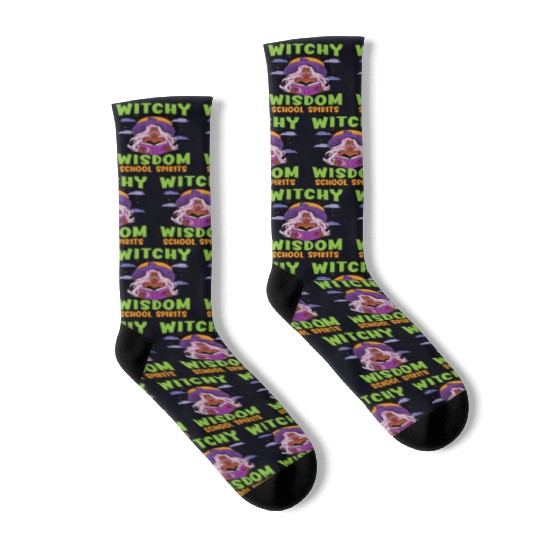 Witchy Wisdom School Spirits Teacher Halloween Socks