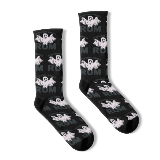 My Favorite Spirit Is Rum Halloween Rum Ghost Socks