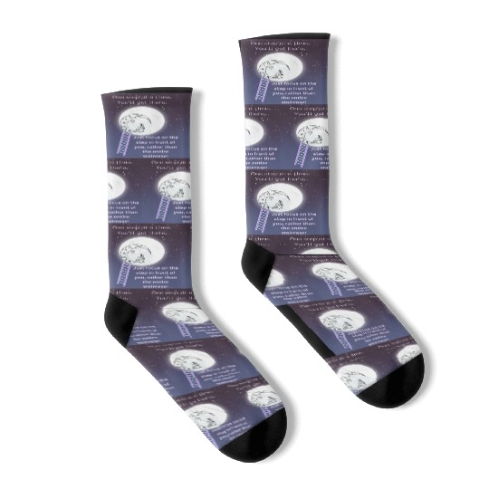 Full Moon Inspirational Quote Poster Socks