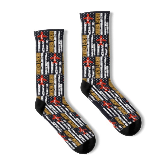 Aircraft Mechanic USA FLAG Socks
