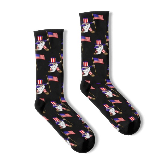 4th of July Gnome Dab Socks