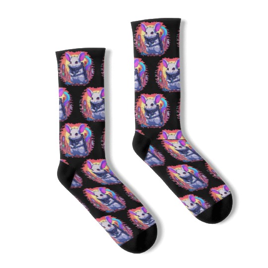 Zephyr // Cyberpunk Chinchilla Socks
