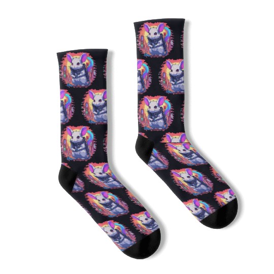 Zephyr // Cyberpunk Chinchilla Socks