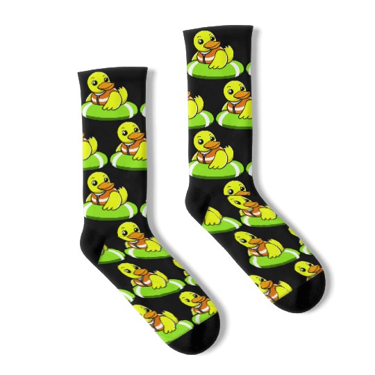 A Lazy Duck Is Swimming Socks