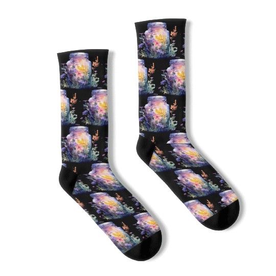 Wild Flowers Socks Design - Funny gift