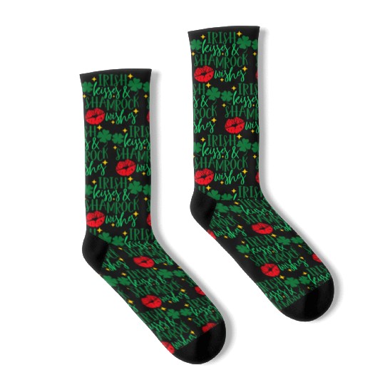 Irish Kisses And Shamrock Wishes Socks