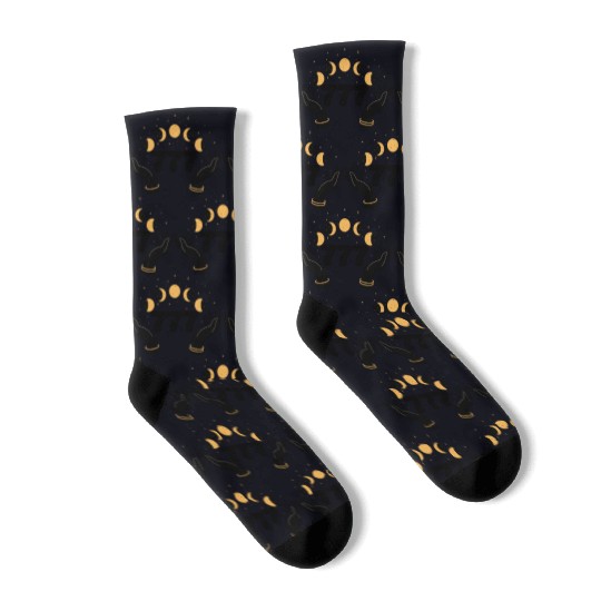 Angel Numbers 777 Moon Cycle Hands Socks