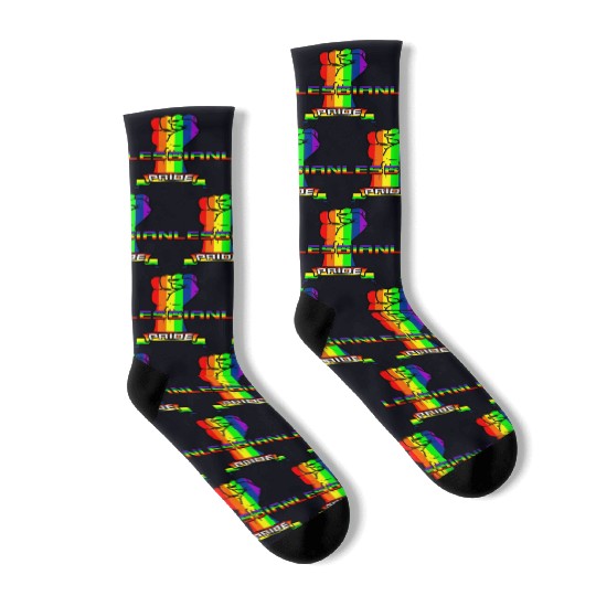 Rainbow lesbian pride Socks