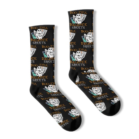 Boo-tiful Balance Sheets Accountant Halloween Socks