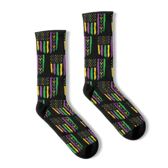American Flag Lobster Fleur Mardi Gras Socks