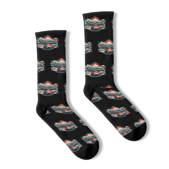 Koi Fish Koi Carp Japanese Koi Garden-Pond Koi Socks