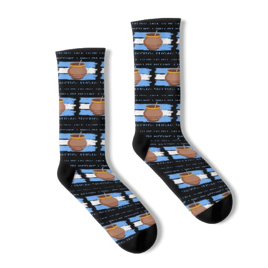 Argentina Flag Argentinian Yerba Mate Tea Bombilla Socks