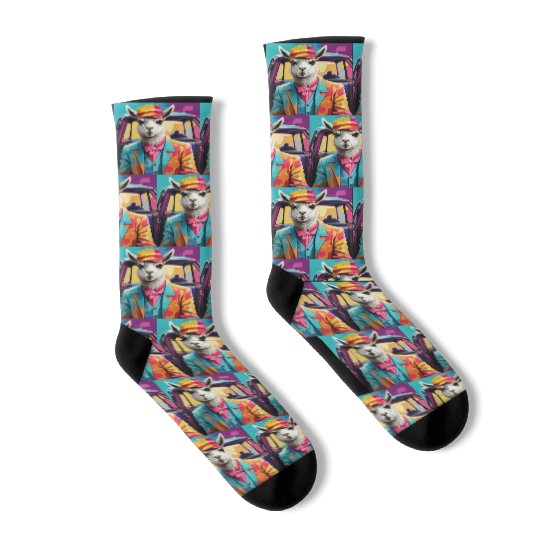 space design llama lover Socks