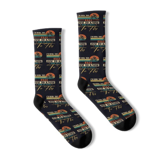 Risk Fall How Feel To Fly Motocross Supercross Socks