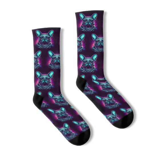 French Bulldog Alien Socks