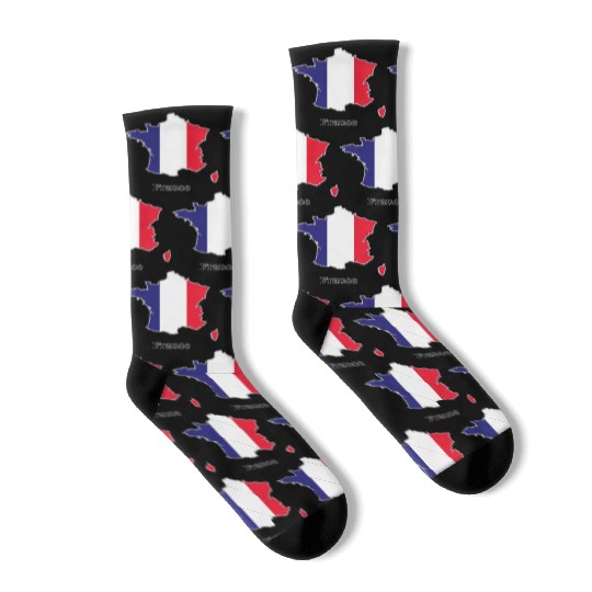 France Flag in Map Souvenir Design Socks