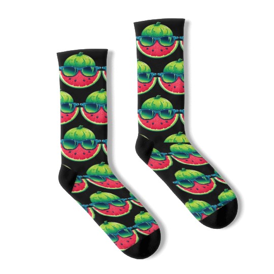 Summery Kawaii Design with Watermelon and Socks