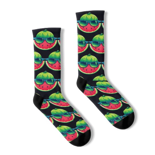 Summery Kawaii Design with Watermelon and Socks