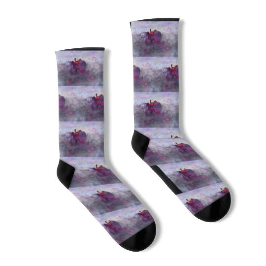 Mothman and Bessie the Lake Erie Monster's Vacay Socks