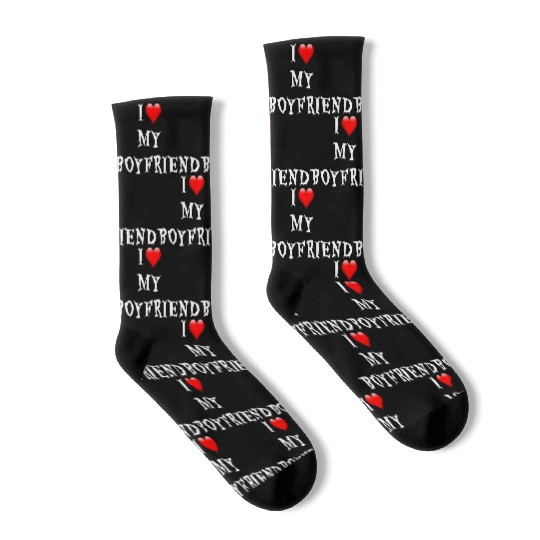 i Love My Girlfriend Men’s Premium Socks