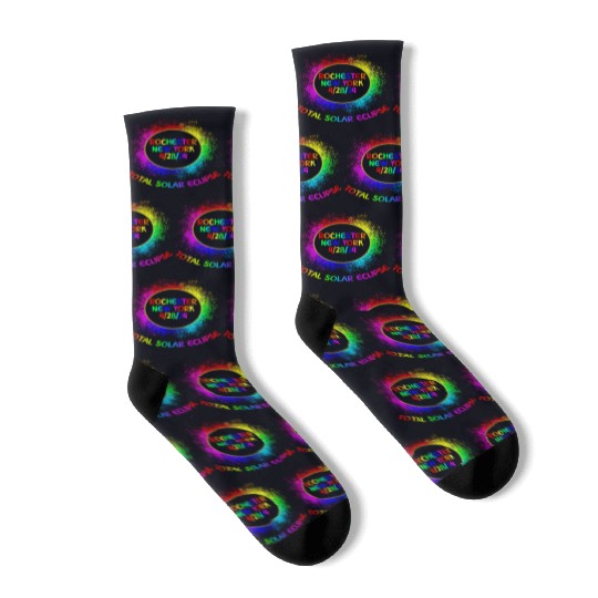 Total Solar Eclipse Rochester New York 4/28/24 Kid Socks