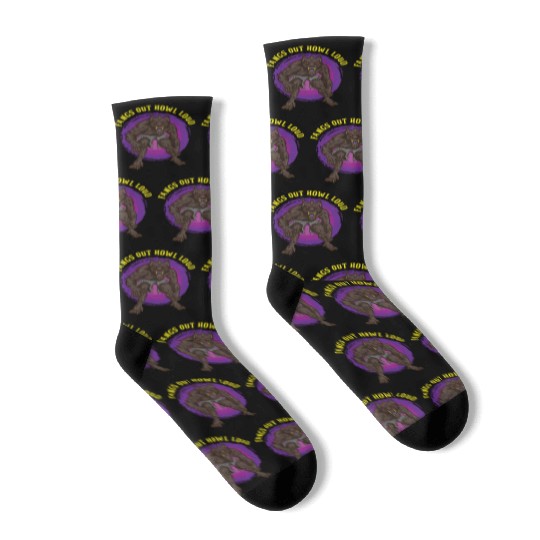 Funny Horror Werewolf Lycanthropy Full Moon Shapes Socks