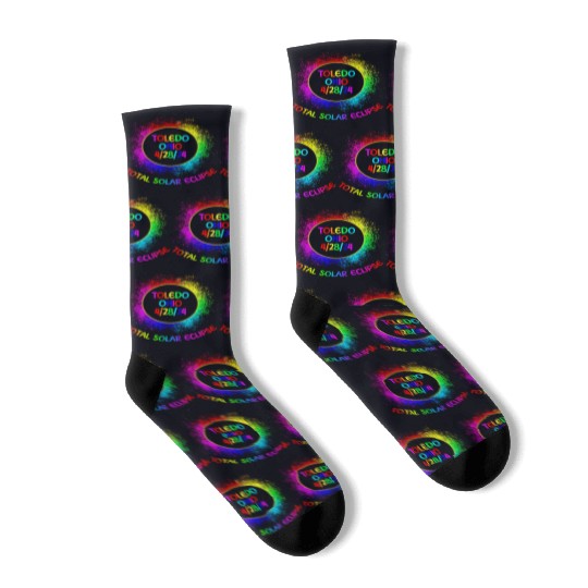 Total Solar Eclipse Toledo Ohio 4/28/24 Kids Socks
