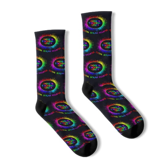 Total Solar Eclipse Jackson Tennessee 4/28/24 Kids Socks