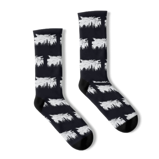 Forest at Night Nature Leaves Environment Socks